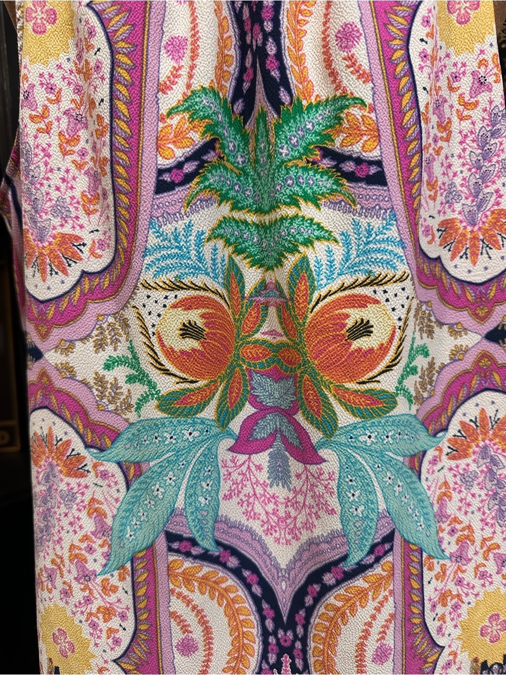 Rose + Olive Boho Paisley Sleeveless Blouse – Size Large - Picture 8 of 12
